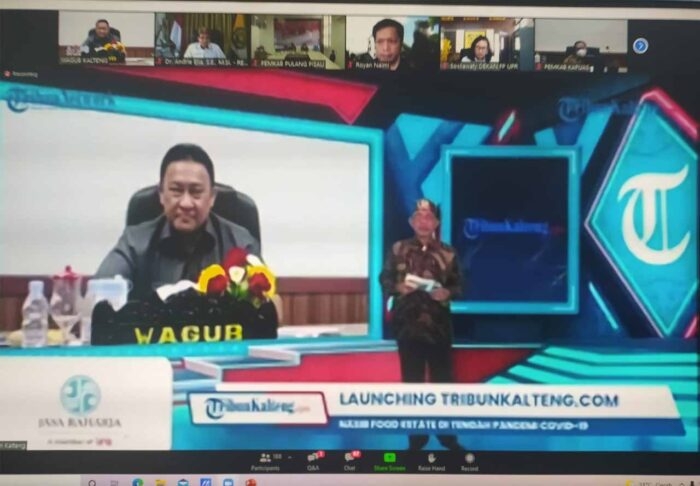 Wakil Gubernur Kalteng H. Edy Pratowo saat menghadiri secara virtual Launching TribunKalteng.com. (Photo/ist)