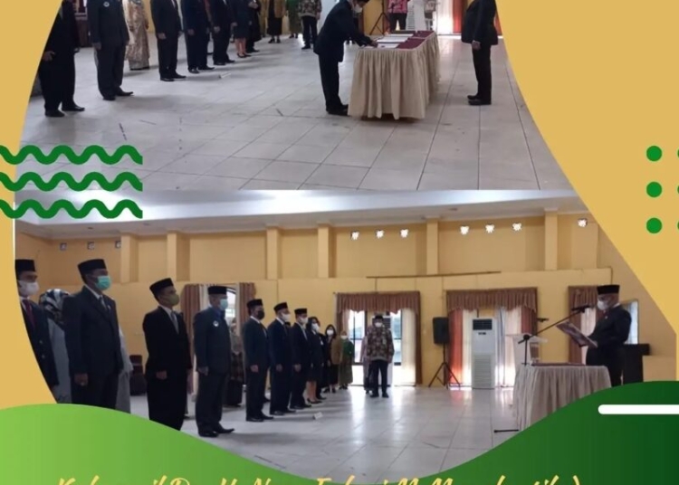 Pelantikan dan pengambilan sumpah sejumlah Pejabat Baru Kemenag dilakukan Kepala Kantor Kemenag Provinsi Kalimantan Tengah, Dr.H.Noor Fahmi, MM, bertempat di Aula Asrama Haji Al-Mazrur Palangka Raya. (Photo/ist)