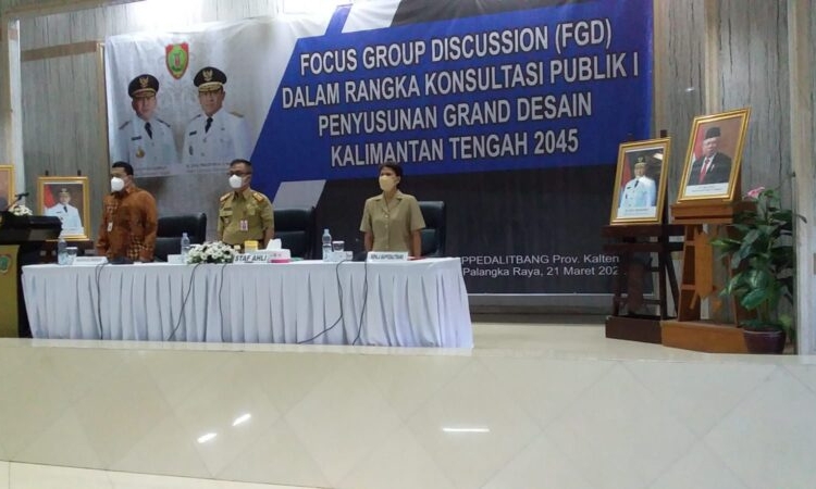 Pembukaan FGD Konsultasi Publik Tahap I Penyusunan Grand Design Kalteng Tahun 2045. (Photo/ist)