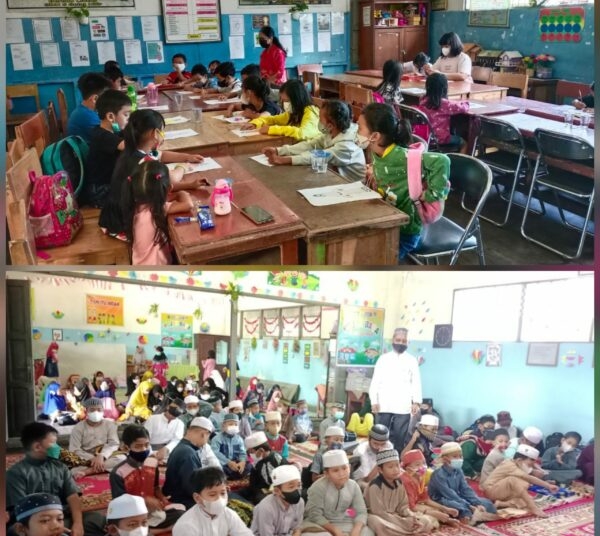 Kegiatan lomba saat mengisi Ramadan dan paskah di SDN 5 Selat Hilir, Kapuas. (IST)