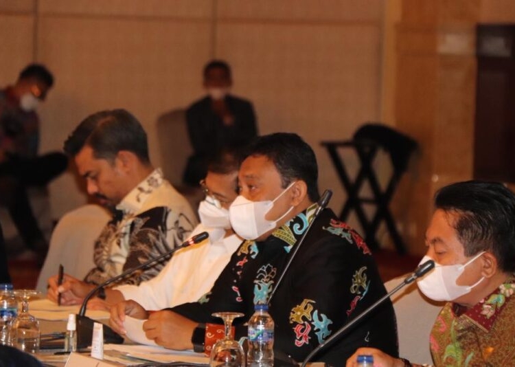 Wakil Gubernur KaltengH. Edy Pratowo saat menghadiri Rapat Koordinasi Teknis Pengembangan Kelistrikan Prov. Kalteng dengan Anggota DPR RI bersama Kementerian ESDM dan BUMN. (Photo/ist)