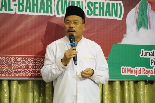 Sekda Prov. Kalteng H. Nuryakin saat menyampaikan sambutan Tablogh Akbar. (Photo/ist)