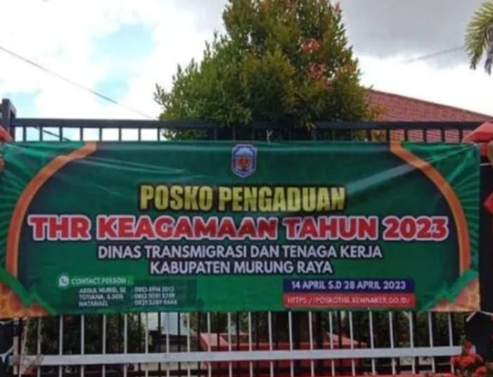 Posko pengaduan THR Disnaker Mura. (ist)