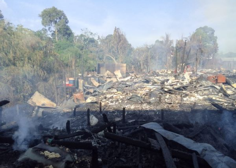 Lokasi musibah kebakaran yang menimpa 24 rumah warga di Mura. (ist)