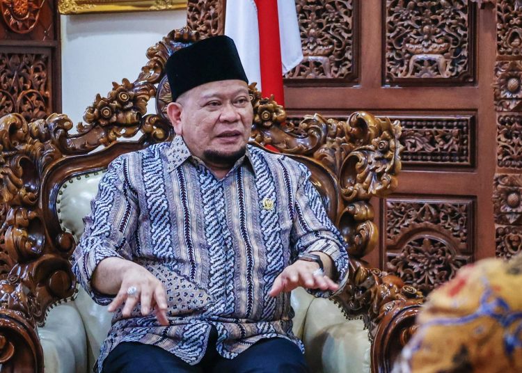 Ketua DPD RI AA LaNyalla Mahmud Mattalitti saat menjelaskan perkembangan terkait usulan 5 Proposal Kenegaraan DPD RI tentang penguatan sistem bernegara. (Photo/ist)