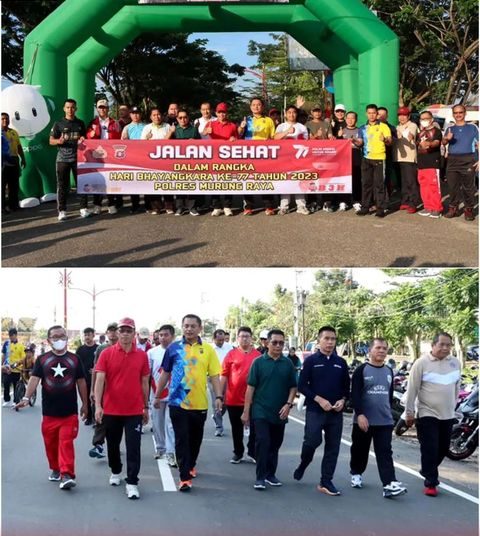 Jalan sehat dalam rangka Hari bhayangkara di Kabupaten Murung Raya