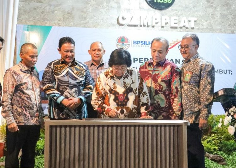 Peresmian Pusat Informasi Standar dan IPTEK Gambut Camppeat KHDTK Tumbang Nusa oleh Menteri LHK Siti Nurbaya Bakar.(Photo/feri)