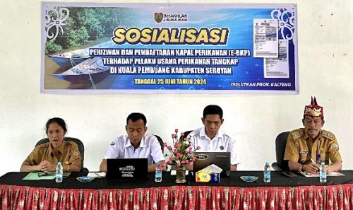 Pelaksanaan Sosialisasi Perizinan dan Pendaftaran Kapal Perikanan (E-BKP) di Kabupaten Seruyan.(Photo/t2n)