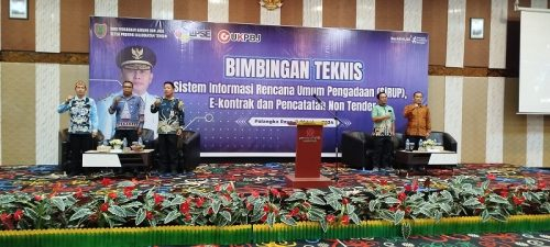 Pembukaan Bimtek SIRUP, E-Kontrak dan Pencatatan Non Tender Tahun 2024.(Photo/rini)