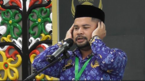 Salah seorang peserta lomba Azan MTQ VII KORPRI Tingkat Nasional Tahun 2024.(Photo/ivan)