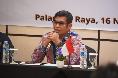 Kadiskominfosantik Prov Kalteng Agus Siswadi saat menyampaikan sambutan.(Photo/rizal)