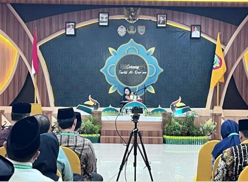 Salah satu peserta lomba Tartil Qur`an pada MTQ VII KORPRI Tingkat Nasioanl Tahun 2024.(Photo/ist)