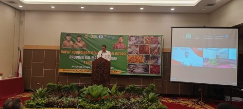 Staf Ahli Gubernur Bidang Ekonomi, Keuangan, dan Pembangunan Yuas Elko membacakan sambutan Gubernur Kalteng.(Photo/hanpang)