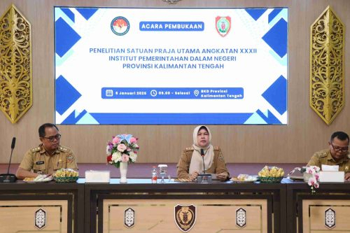 Kepala BKD Prov. Kalteng saat membuka kegiatan Penelitian Bagi Satuan Praja Utama Angkatan XXXII IPDN.(Photo/im)